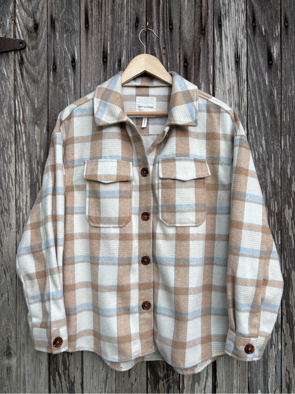 Avec Les Filles plaid shacket size medium